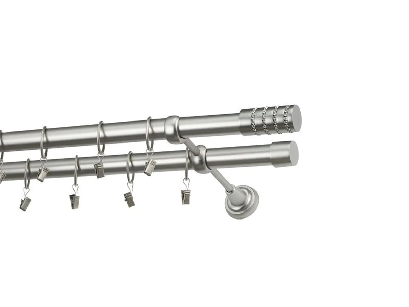 Garniža 25x25mm - 2rady - CYLINDER CRYSTAL - satin