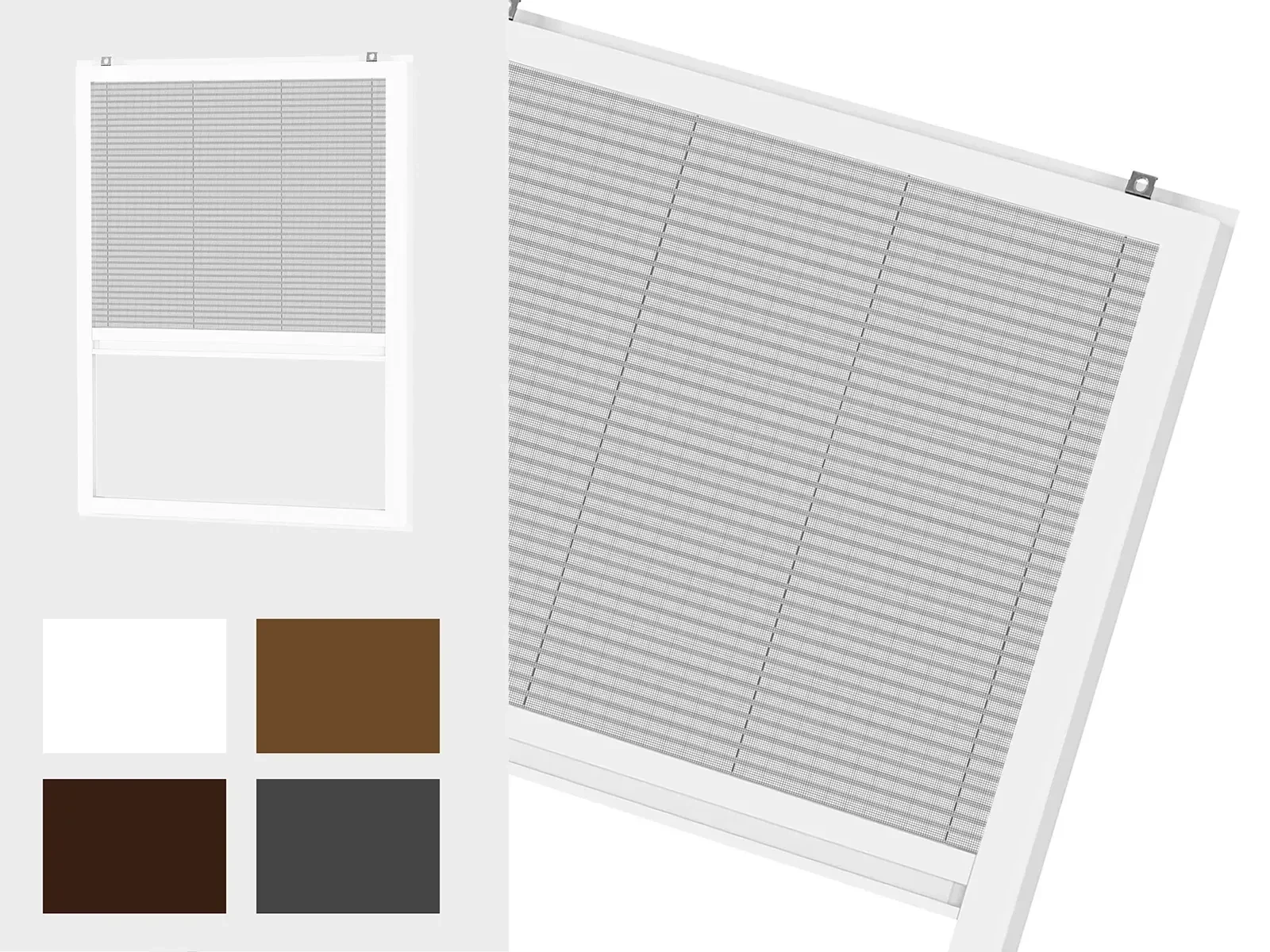 Sieťky proti hmyzu na OKNO - PLISSÉ KLIK LUX - bežné odtiene