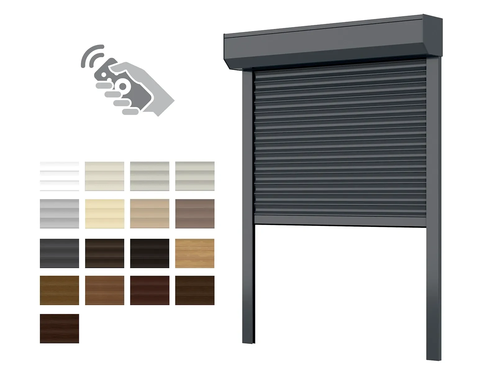 Hliníkové rolety BOX 205mm - výška do 2900 mm - MOTOR - DIAĽKOVÉ