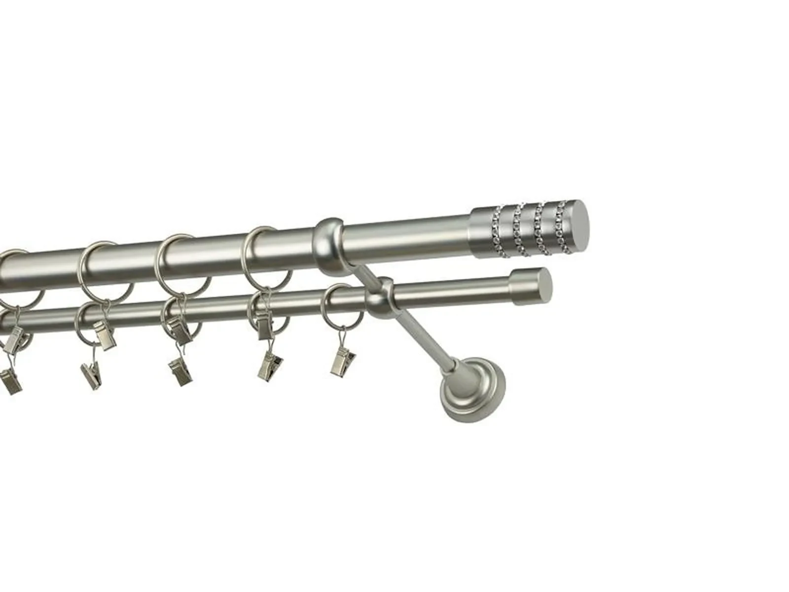 Garniža 25x16mm - 2rady - CYLINDER CRYSTAL - satin