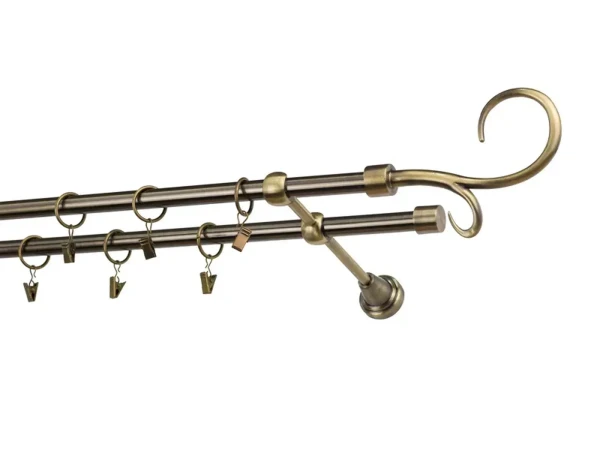 Garniža 16x16mm - 2rady - HÁK DVOJITÝ - antik