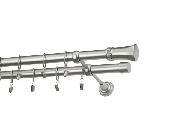 Garniža 25x25mm - 2rady - PLUTON CRYSTAL - satin