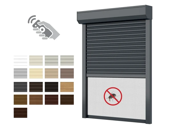 Hliníkové rolety BOX 165mm s rolovacou sieťou - výška do 1560 mm - MOTOR - DIAĽKOVÉ