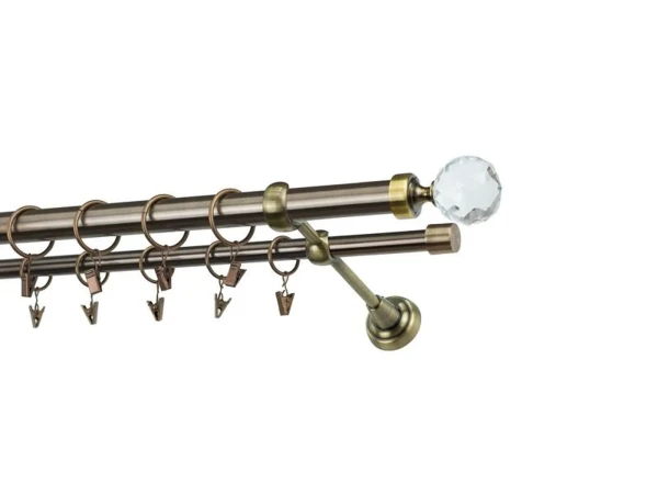 Garniža 25x16mm - 2rady - GUĽA CRYSTAL - antik