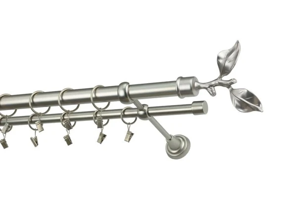 Garniža 25x16mm - 2rady - LIST ROSE - satin